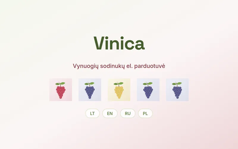 Cover artwork for the Vinica grapevine seedling shop